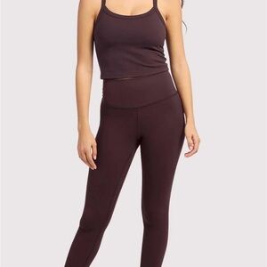 Nuuds High-Waist Elevate Legging Workout Active Pants- Eggplant purple (Small)